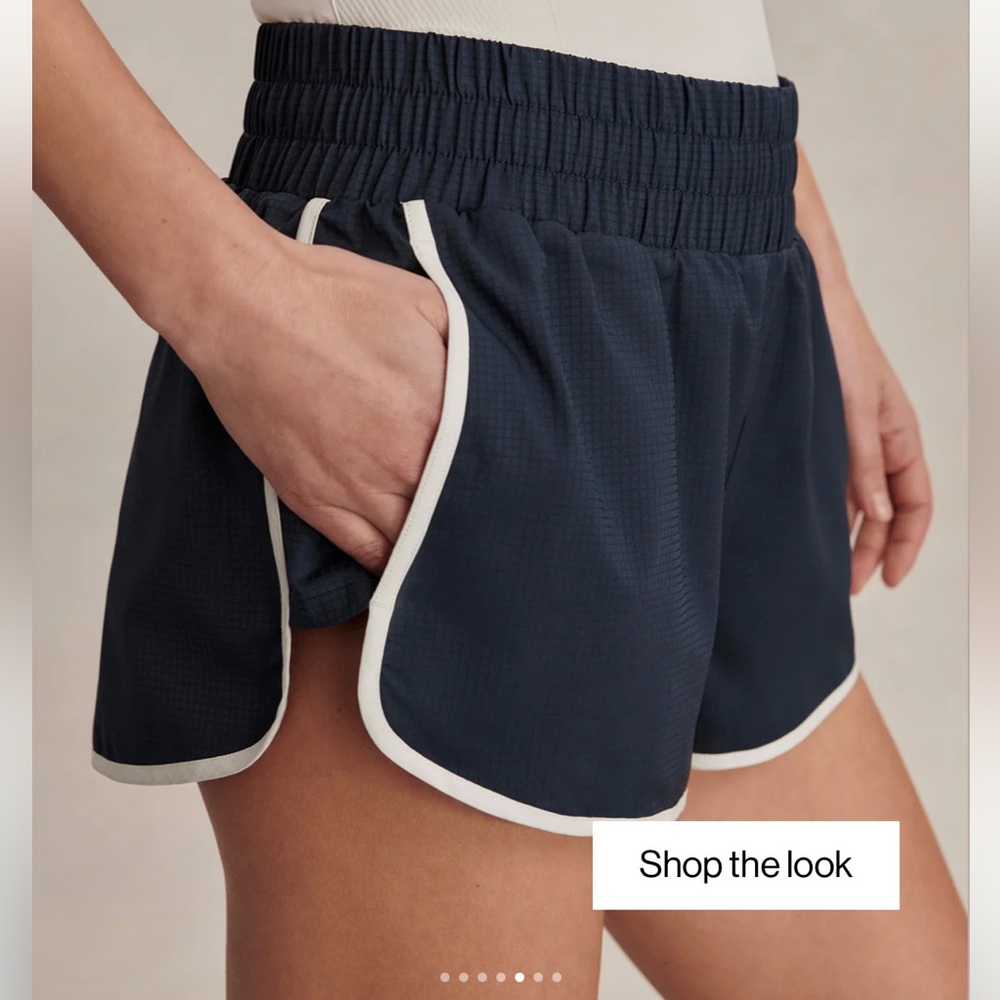 NWT Varley Arlington running shorts in blue nights, 2”, size small